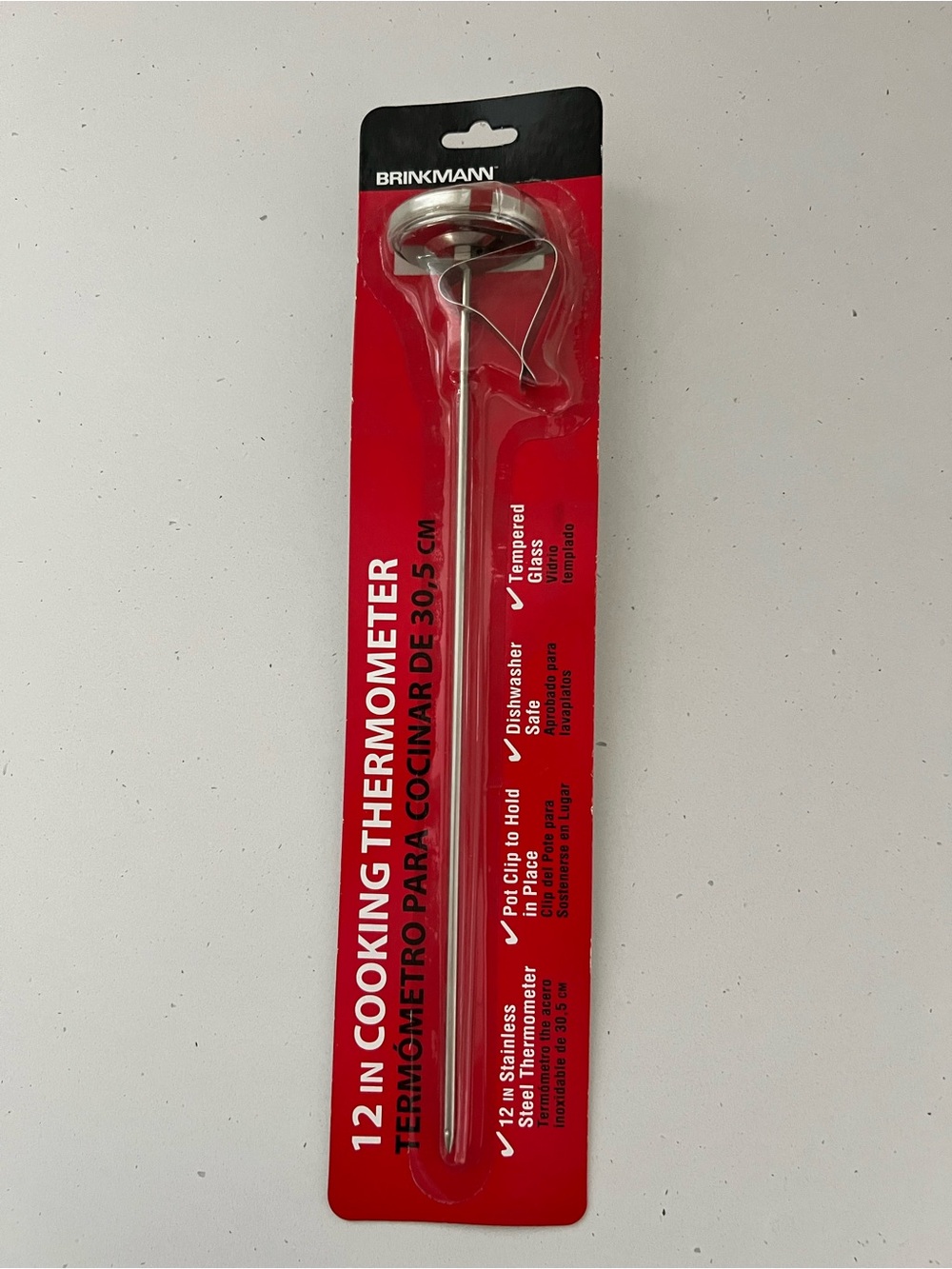 NIB Brinkmann 12” Cooking Thermometer Stainless Steel Pot Clip